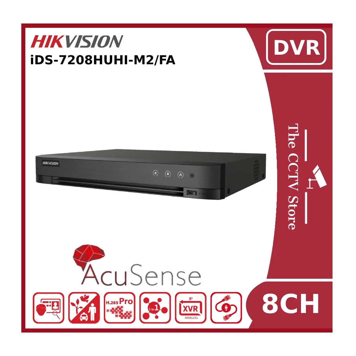hikvision ids 7208huhi m2/fa 8ch 8mp 4k acusense turbo hd dvr w/ facial detection hikvision ids 7208huhi m2/fa 8ch 8mp 4k acusense turbo hd dvr w/ facial detection
