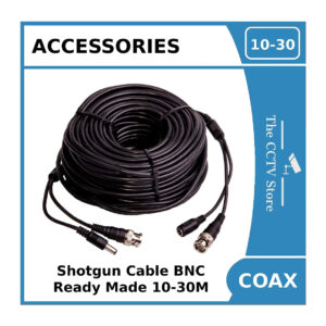 coaxial shotgun cctv cable with bnc and dc jack connectors ready made 10 30m