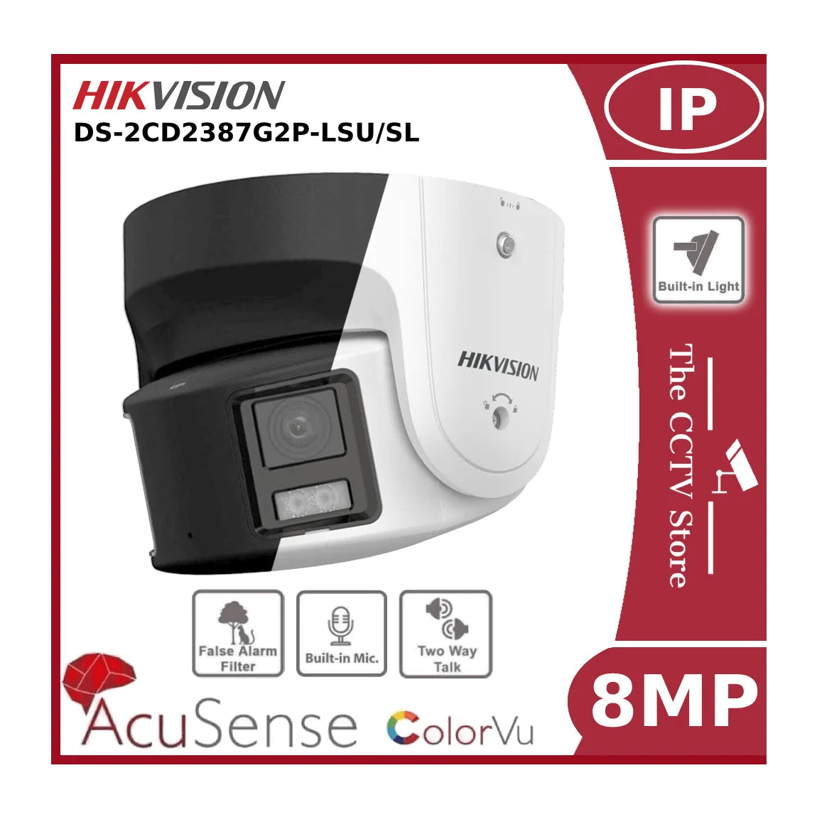 hikvision ds 2cd2387g2p lsu/sl 8mp 4k panoramic colorvu acusense turret cctv camera hikvision ds 2cd2387g2p lsu/sl 8mp 4k panoramic colorvu acusense turret cctv camera