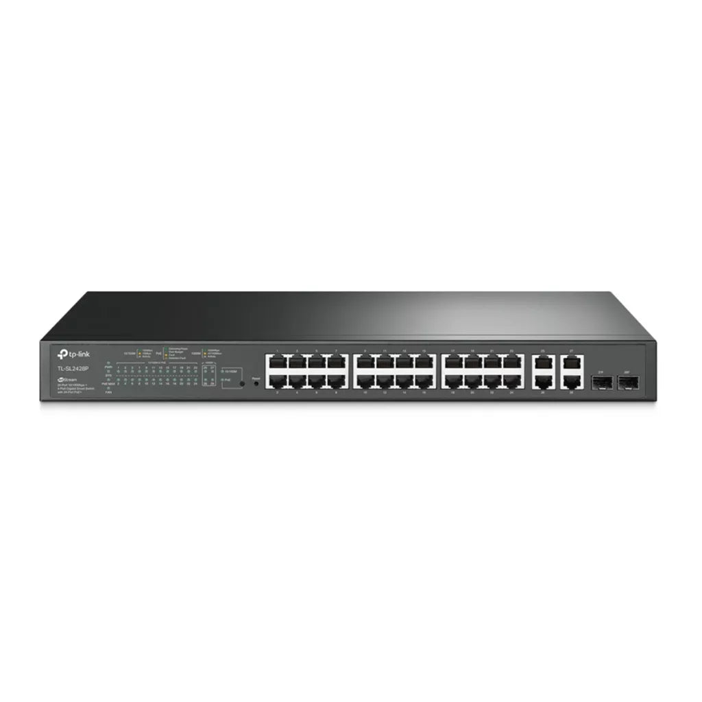 tp link tl sl2428p jetstream 24 port 10/100mbps smart switch with poe+ tp link tl sl2428p jetstream 24 port 10/100mbps smart switch with poe+