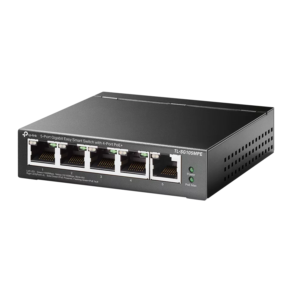 tp link tl sg105mpe 5 port easy smart managed desktop gigabit poe+ switch incl. 4 x poe+ ports tp link tl sg105mpe 5 port easy smart managed desktop gigabit poe+ switch incl. 4 x poe+ ports