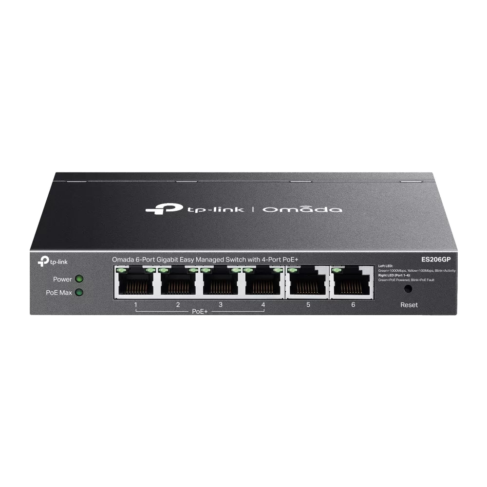 tp link es206gp omada 6 port gigabit easy managed switch with 4 port poe+ tp link es206gp omada 6 port gigabit easy managed switch with 4 port poe+