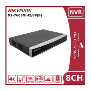 hikvision ds 7608ni i2/8p 12mp poe 8 channel nvr with 2hdd bays & 8poe ports