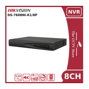 hikvision ds 7608ni k1/8p 8 channel poe nvr supports 8mp 4k cameras