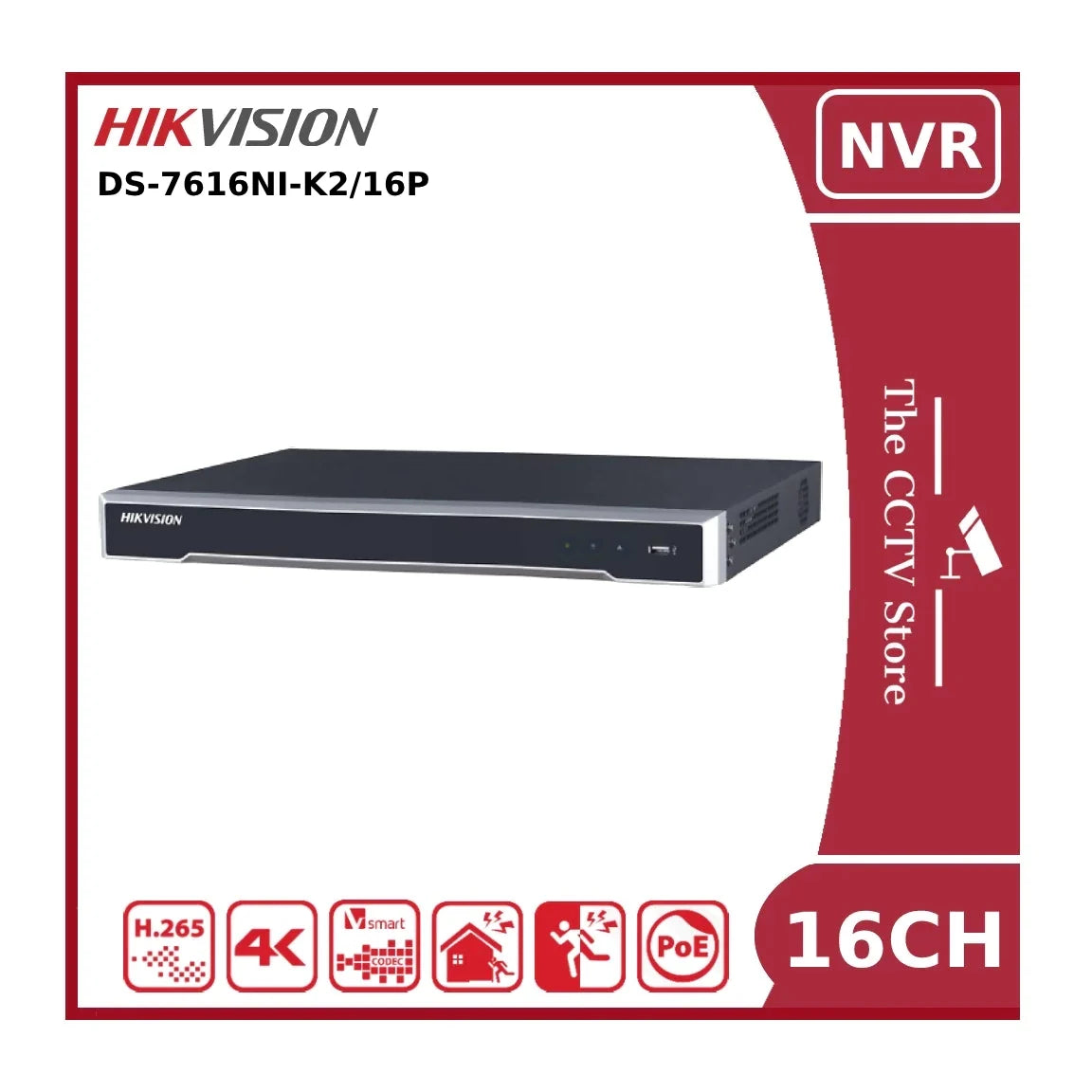 hikvision ds 7616ni k2/16p 8mp poe 16 channel nvr with 2hdd bays offer hikvision ds 7616ni k2/16p 8mp poe 16 channel nvr with 2hdd bays offer