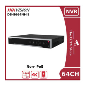 hikvision ds 8664ni i8 64 channel non poe 12mp 4k nvr with 8 hdd bays