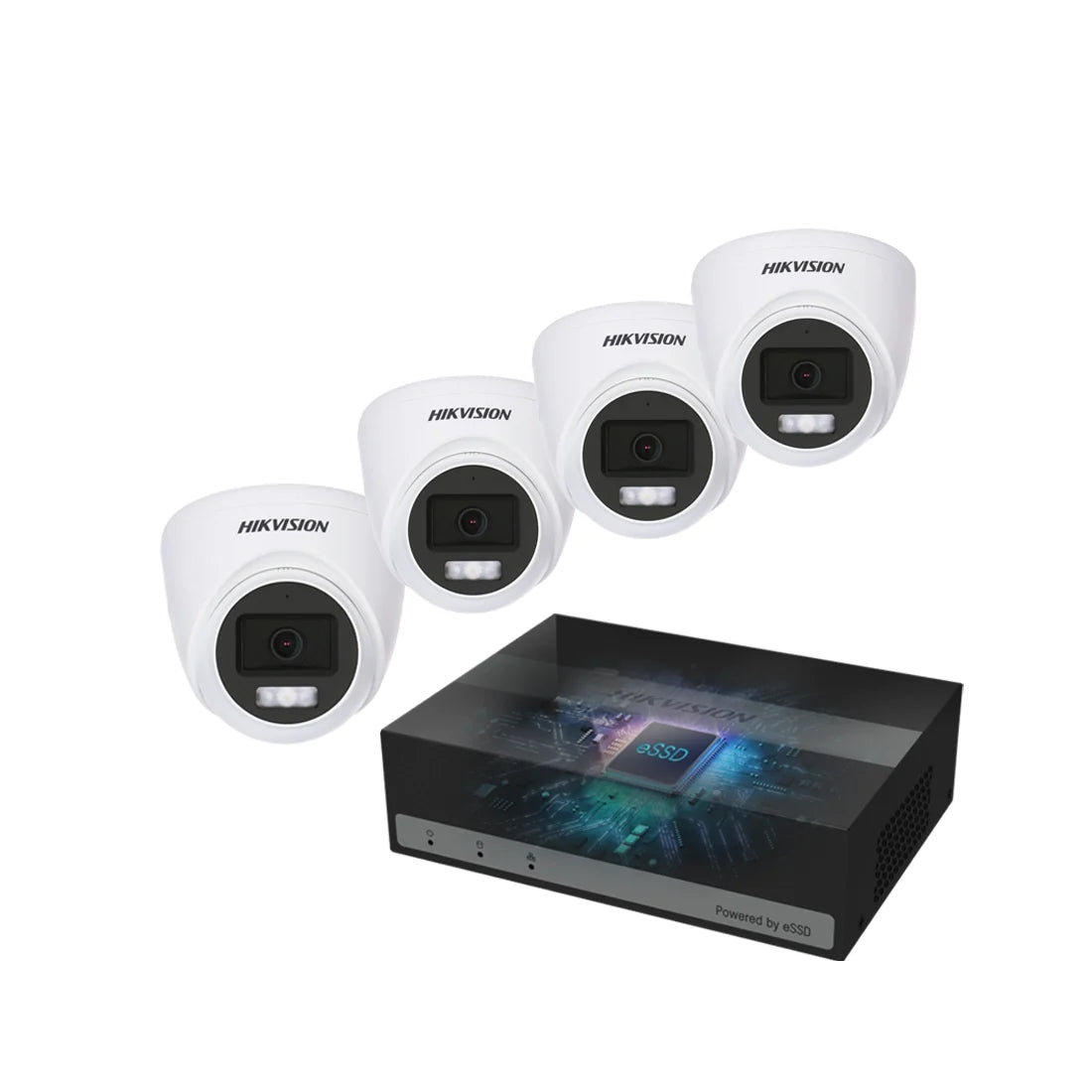 hikvision 8mp 4k colorvu cctv kit with 4 tvi turret cameras, acusense edvr & 1tb ssd hikvision 8mp 4k colorvu cctv kit with 4 tvi turret cameras, acusense edvr & 1tb ssd