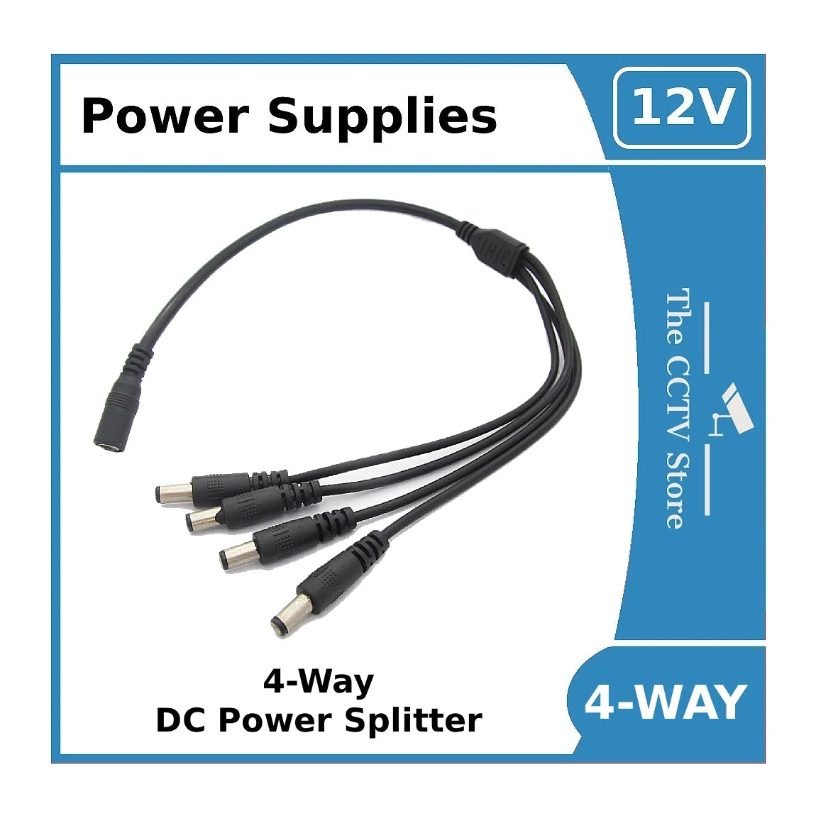 dc power splitter 4 way adapter – 2.1mm 12v cctv psu to 4 camera power cable dc power splitter 4 way adapter – 2.1mm 12v cctv psu to 4 camera power cable