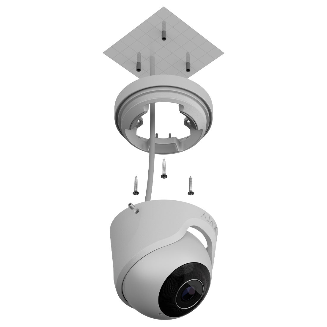 ajax 64927/64928 8mp 4k ultra hd white turretcam ip security camera with fixed wide angle lens and ir night vision ajax 64927/64928 8mp 4k ultra hd white turretcam ip security camera with fixed wide angle lens and ir night vision