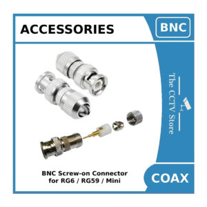 bnc connector 4 pieces bnc screw on male crimp (for rg6 / rg59 / mini) (no crimping needed)