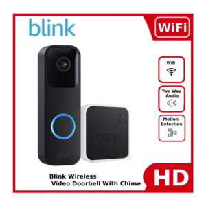 blink wifi video doorbell with 2 way audio, motion detection, with chime 1080p + battery powered wireless video doorbell