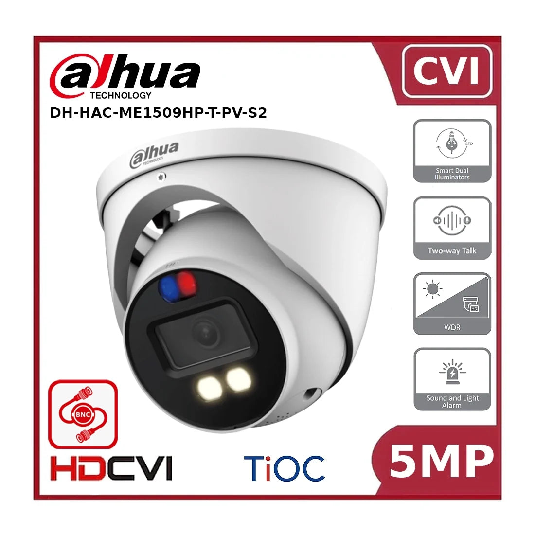 dahua dh hac me1509hp t pv s2 5mp hdcvi smart dual light tioc 2 plus (two way talk) eyeball camera dahua dh hac me1509hp t pv s2 5mp hdcvi smart dual light tioc 2 plus (two way talk) eyeball camera