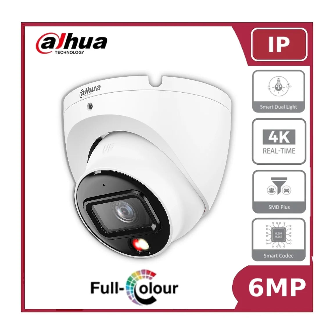 dahua ipc hdw1639t a il s6 6mp entry smart dual light fixed focal eyeball ip network camera with built in mic dahua ipc hdw1639t a il s6 6mp entry smart dual light fixed focal eyeball ip network camera with built in mic