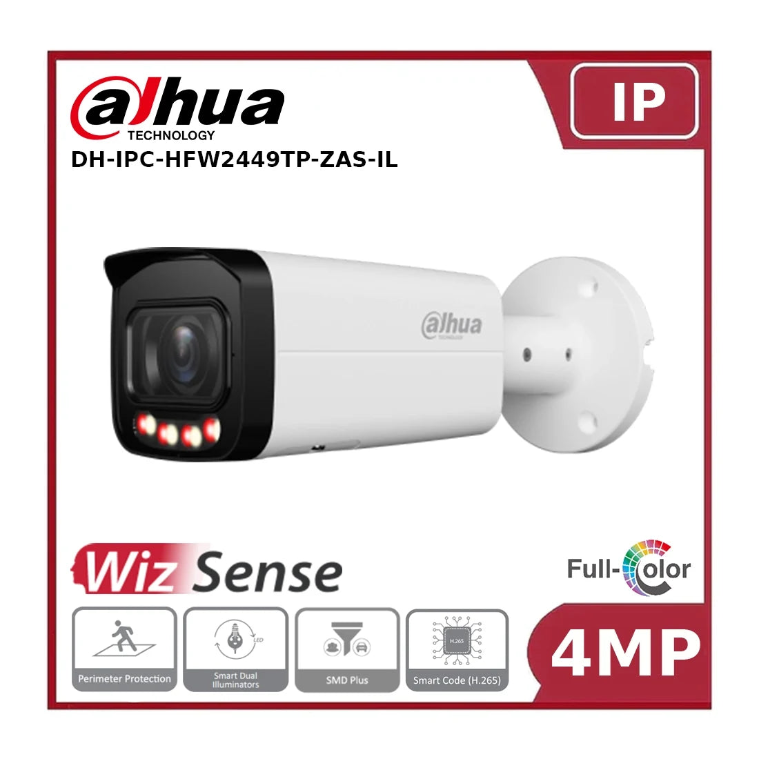 dahua dh ipc hfw2449tp zas il 4mp wizsense ai series dual illuminator vari focal bullet camera"nr" dahua dh ipc hfw2449tp zas il 4mp wizsense ai series dual illuminator vari focal bullet camera"nr"