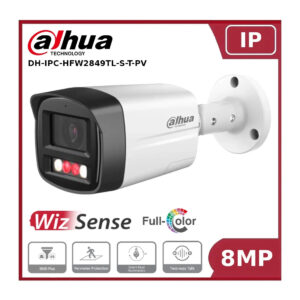 dahua dh ipc hfw2849tl s t pv 8mp smart dual light fixed focal bullet wizsense network camera
