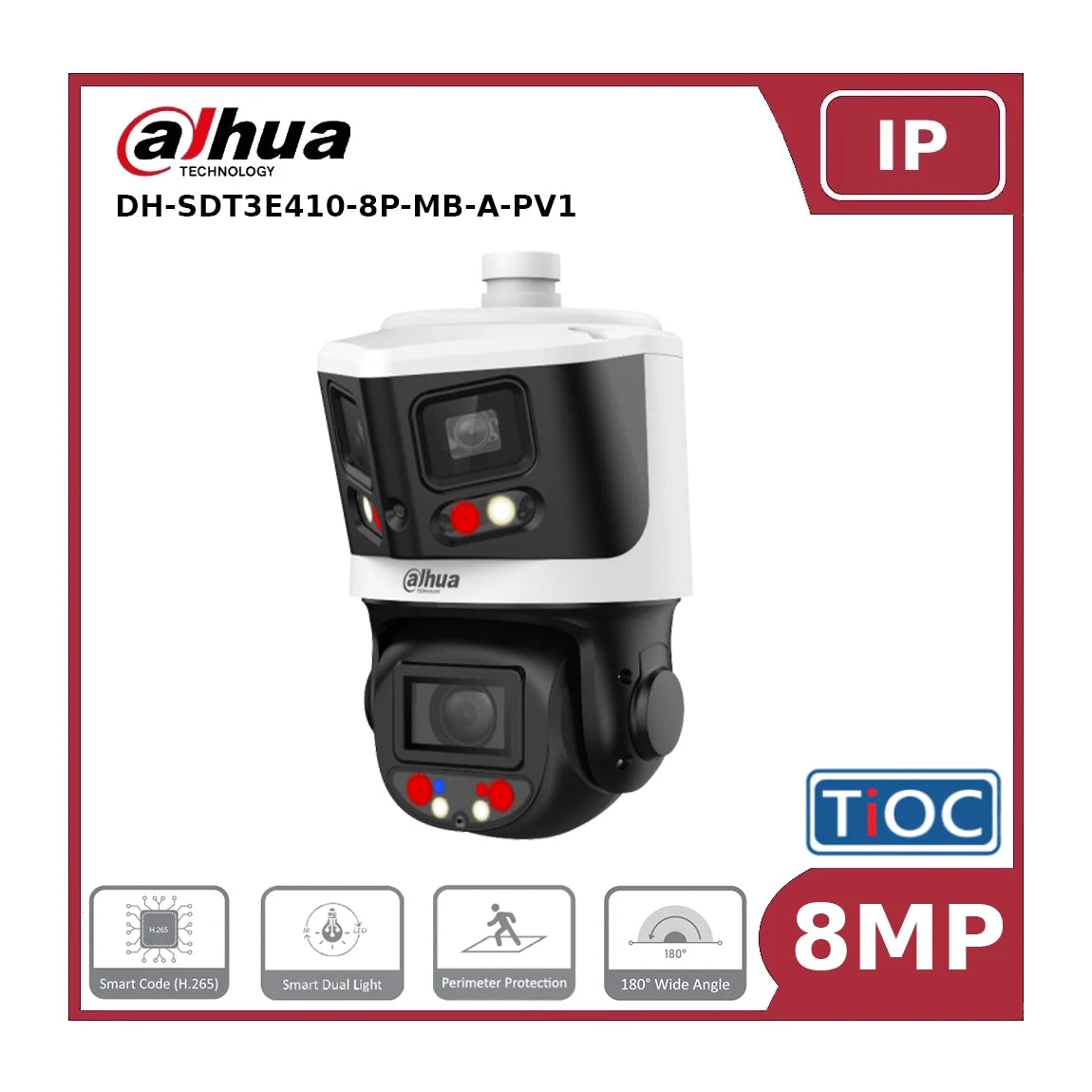 dahua dh sdt3e410 8p mb a pv1 8mp & 4mp 10x starlight tioc network panoramic & ptz camera dahua dh sdt3e410 8p mb a pv1 8mp & 4mp 10x starlight tioc network panoramic & ptz camera