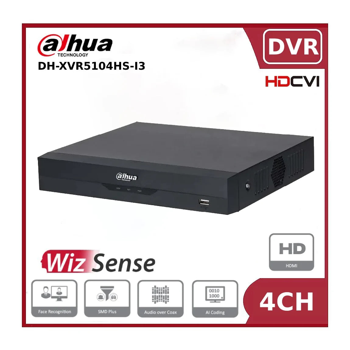 4 channels dahua dh xvr5104hs i3 4 channels penta brid 5m n/1080p compact 1u 1hdd wizsense digital video recorder 4 channels dahua dh xvr5104hs i3 4 channels penta brid 5m n/1080p compact 1u 1hdd wizsense digital video recorder