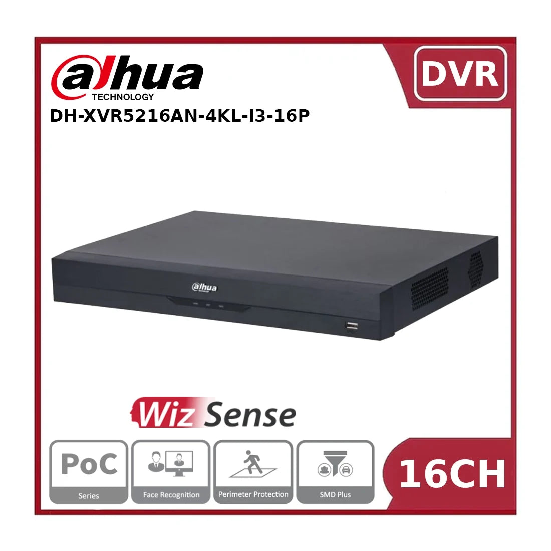 dahua dh xvr5216an 4kl i3 16p 16 channels penta brid 4k n/5mp 1u 2hdds wizsense digital video recorder dahua dh xvr5216an 4kl i3 16p 16 channels penta brid 4k n/5mp 1u 2hdds wizsense digital video recorder