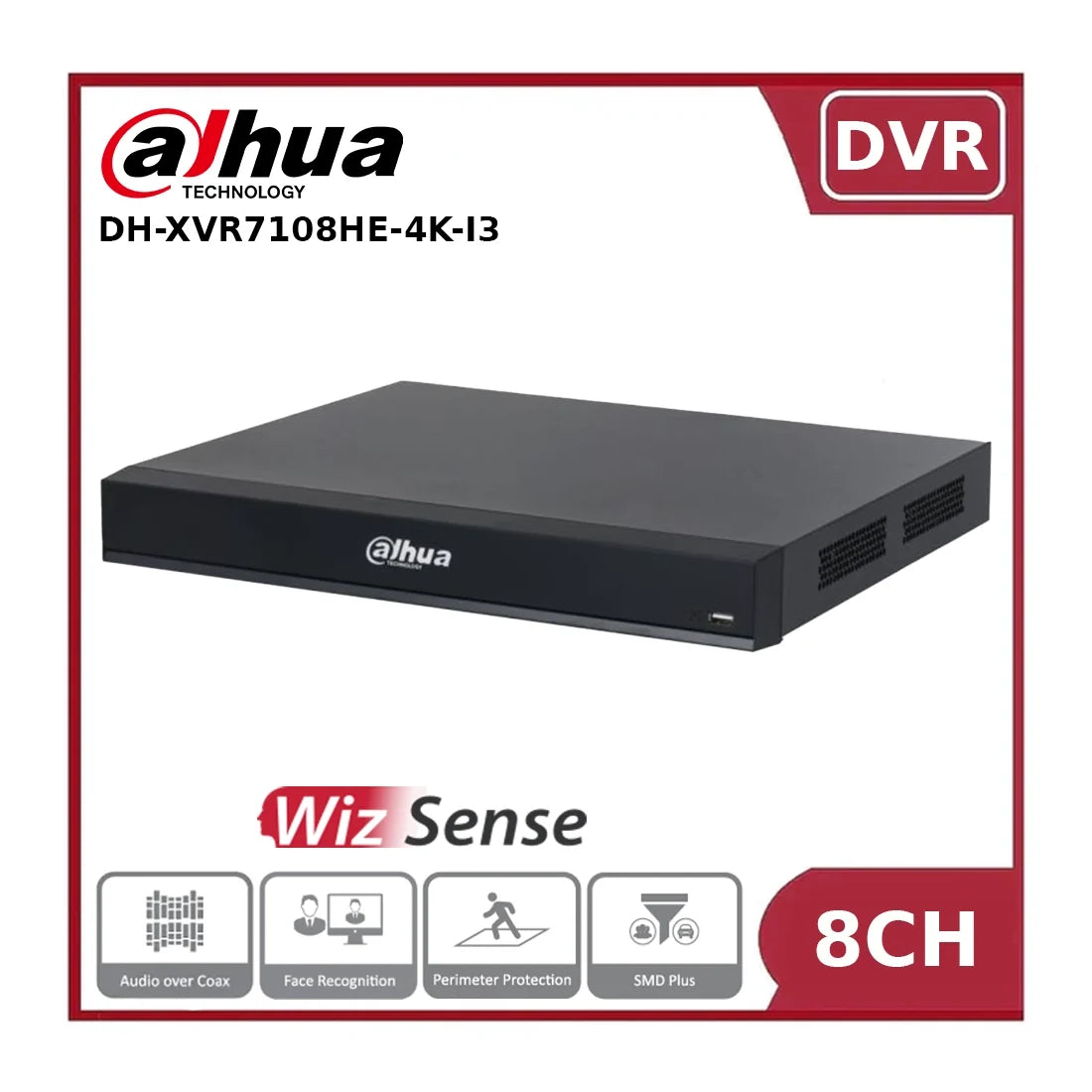 dh xvr7108he 4k i3 8 channels penta brid 4k mini 1u 1hdd wizsense digital video recorder