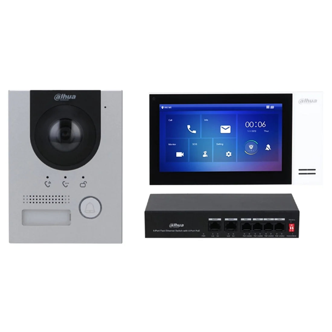 dahua dhi ktp01l(s) video intercom ip door station and indoor monitor with 2mp camera and switch, ip65, surface mount dahua dhi ktp01l(s) video intercom ip door station and indoor monitor with 2mp camera and switch, ip65, surface mount