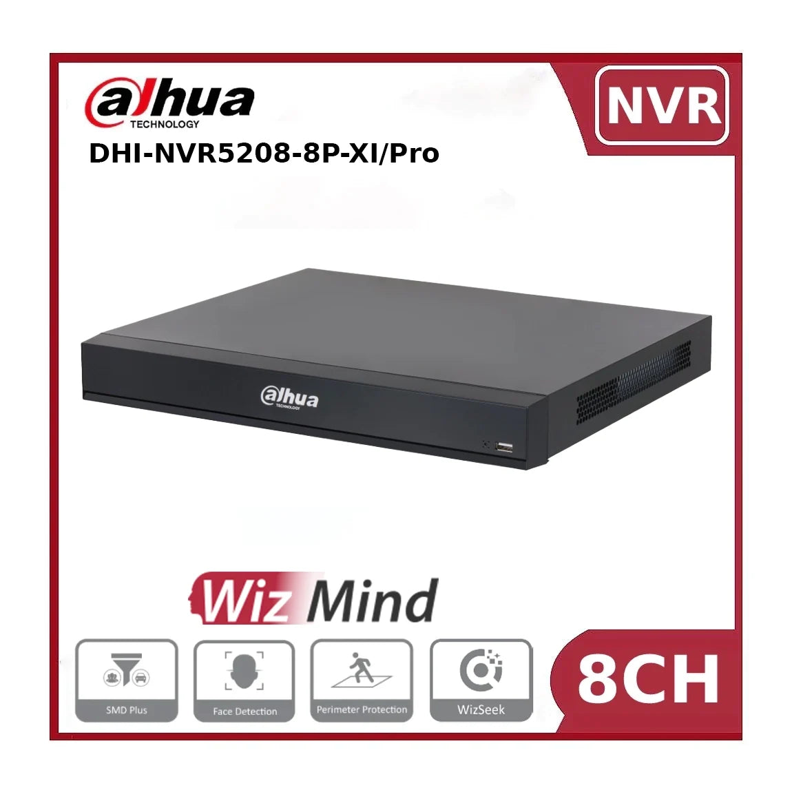 dahua dhi nvr5208 8p xi/pro 8 channel 8poe 2hdd wizmind ai nvr with 8k output, acupick and wizseek dahua dhi nvr5208 8p xi/pro 8 channel 8poe 2hdd wizmind ai nvr with 8k output, acupick and wizseek