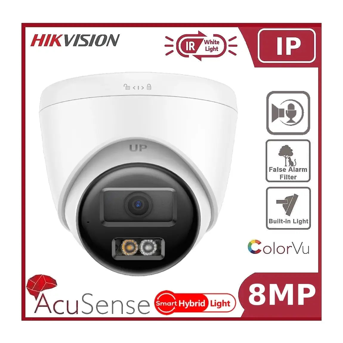 8mp hikvision ds 2cd1383g2 liuf/sl 4k smart hybrid colorvu and ir acusense turret camera, 2 way talk 8mp hikvision ds 2cd1383g2 liuf/sl 4k smart hybrid colorvu and ir acusense turret camera, 2 way talk