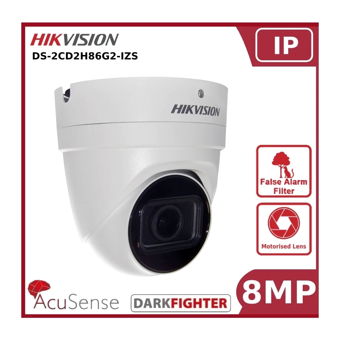 hikvision ds 2cd2h86g2 izs 8mp acusense motorized varifocal turret network ip camera"nr" hikvision ds 2cd2h86g2 izs 8mp acusense motorized varifocal turret network ip camera"nr"