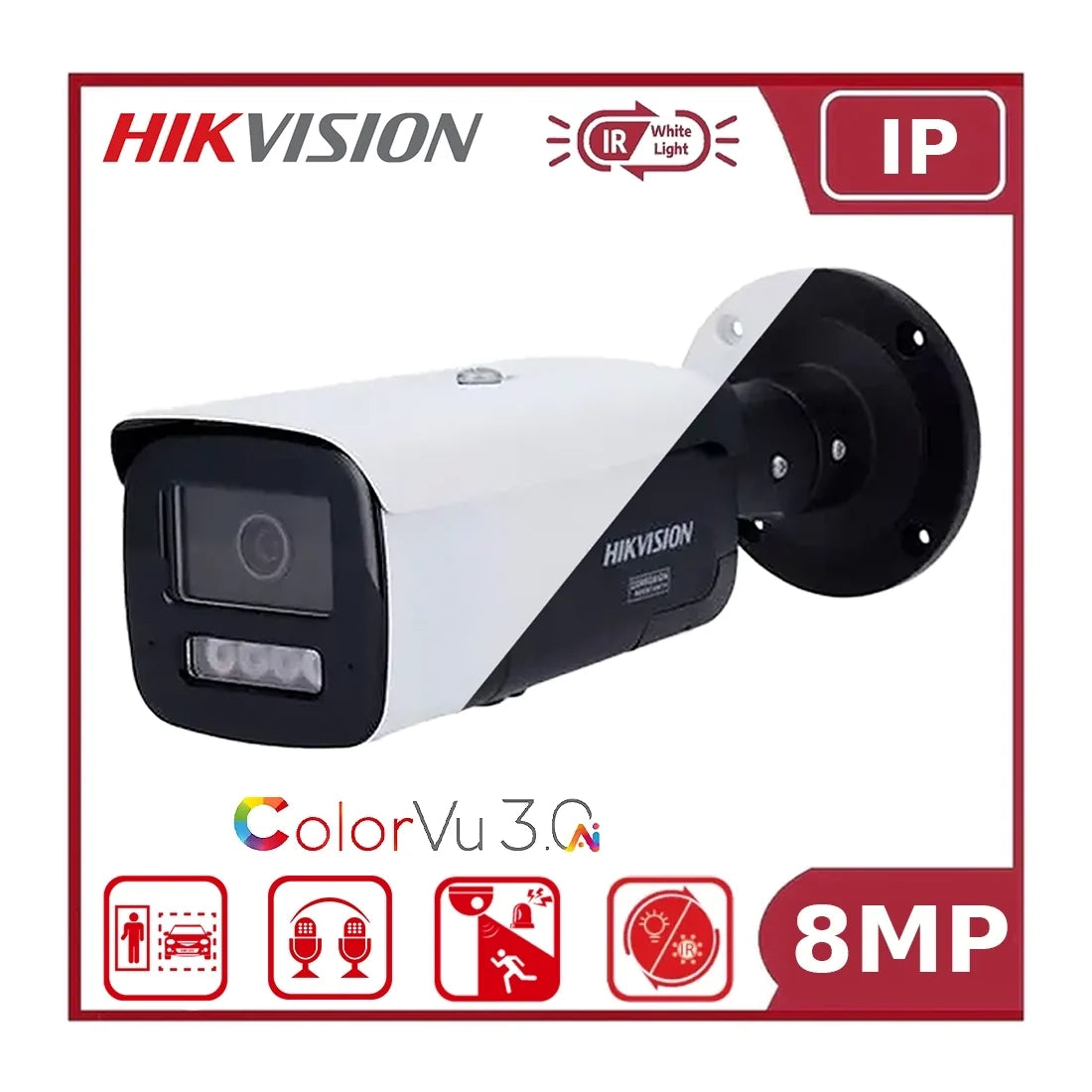 hikvision 8mp ds 2cd2t87g3 lis2uy/sl smart hybrid light ir + colorvu bullet ip camera with liveguard built in siren & strobe light + 2 way audio hikvision 8mp ds 2cd2t87g3 lis2uy/sl smart hybrid light ir + colorvu bullet ip camera with liveguard built in siren & strobe light + 2 way audio