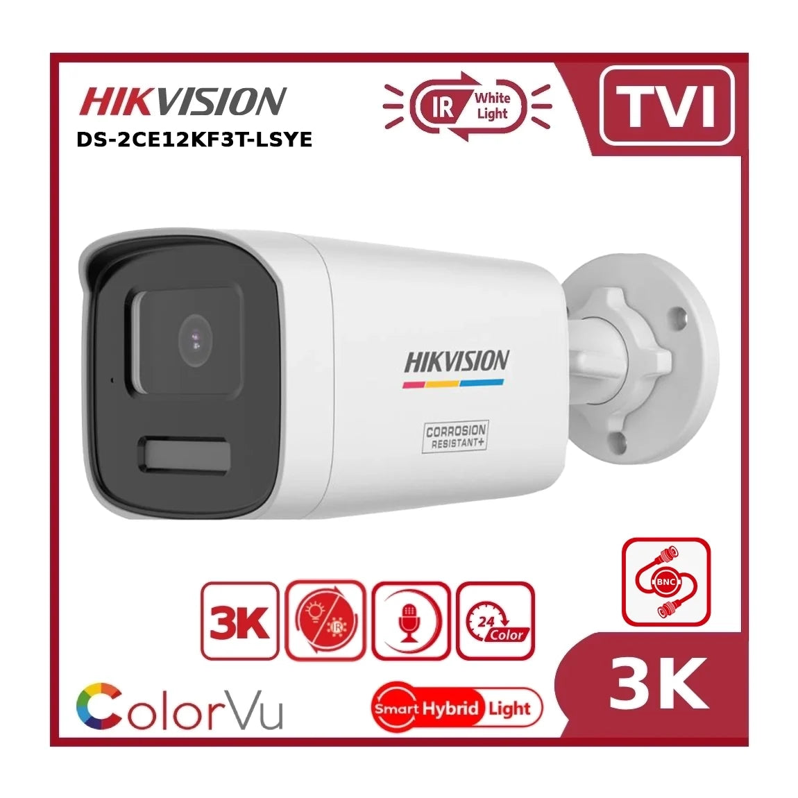 hikvision ds 2ce12kf3t lsye 5mp 3k smart hybrid light colorvu fixed bullet camera hikvision ds 2ce12kf3t lsye 5mp 3k smart hybrid light colorvu fixed bullet camera
