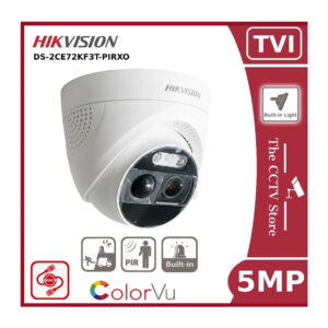 5mp hikvision ds 2ce72kf3t pirxo 3k colorvu pir siren fixed turret camera