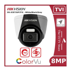 8mp 4k hikvision ds 2ce72uf3t e colorvu poc fixed turret camera 40m light (not ip not poe)