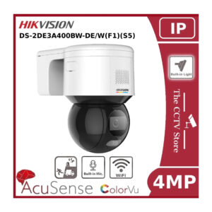 4mp hikvision ds 2de3a400bw de/w(f1)(s5) wifi 3 inch 4mm fixed colorvu network speed dome pan & tilt (no zoom) + wifi"nr"