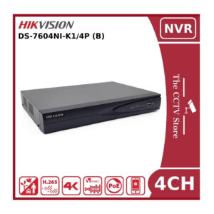 hikvision ds 7604ni k1/4p 8mp 4k poe 4 channel nvr **eol**