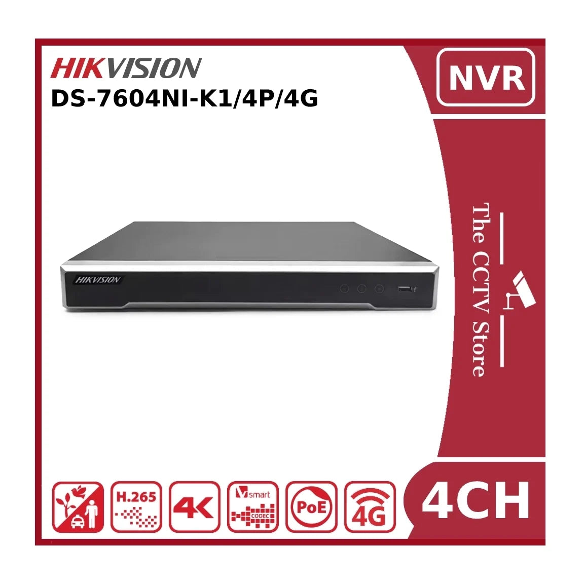 hikvision ds 7604ni k1/4p/4g 8mp 4k poe 4 channel 4g nvr hikvision ds 7604ni k1/4p/4g 8mp 4k poe 4 channel 4g nvr