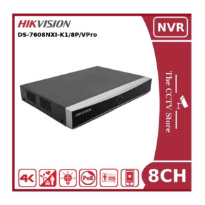 hikvision ds 7608nxi k1/8p/vpro 8 channel poe acusense 4k nvr with acuseek and facial recognition