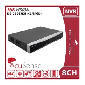 hikvision ds 7608nxi k1/8p(d) 4k acusense poe 8 channel nvr with 8 poe ports