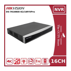 hikvision ds 7616nxi k2/16p/vpro 16 channel poe acusense 4k nvr with acuseek and facial recognition