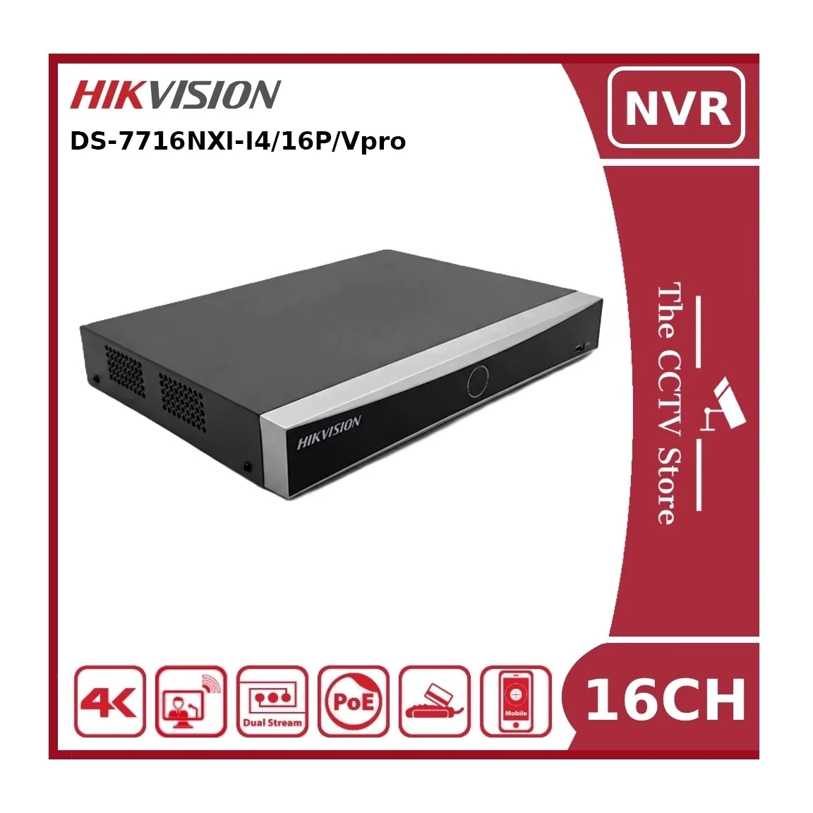 hikvision ds 7716nxi i4/16p/vpro 16 channel ai nvr with 16 poe ports guanlan ai acuseek acusearch facial recognition 4k hdmi 2 hdd hikvision ds 7716nxi i4/16p/vpro 16 channel ai nvr with 16 poe ports guanlan ai acuseek acusearch facial recognition 4k hdmi 2 hdd