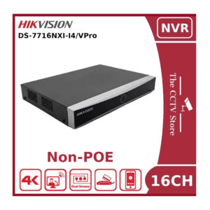 hikvision ds 7716nxi i4/vpro 16 channel 4k acusense ai nvr (no poe) – face recognition & anpr support