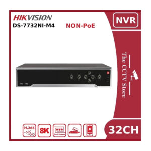 hikvision ds 7732ni m4 non poe 32 channel 12mp 8k nvr with 4 hdd bays nr