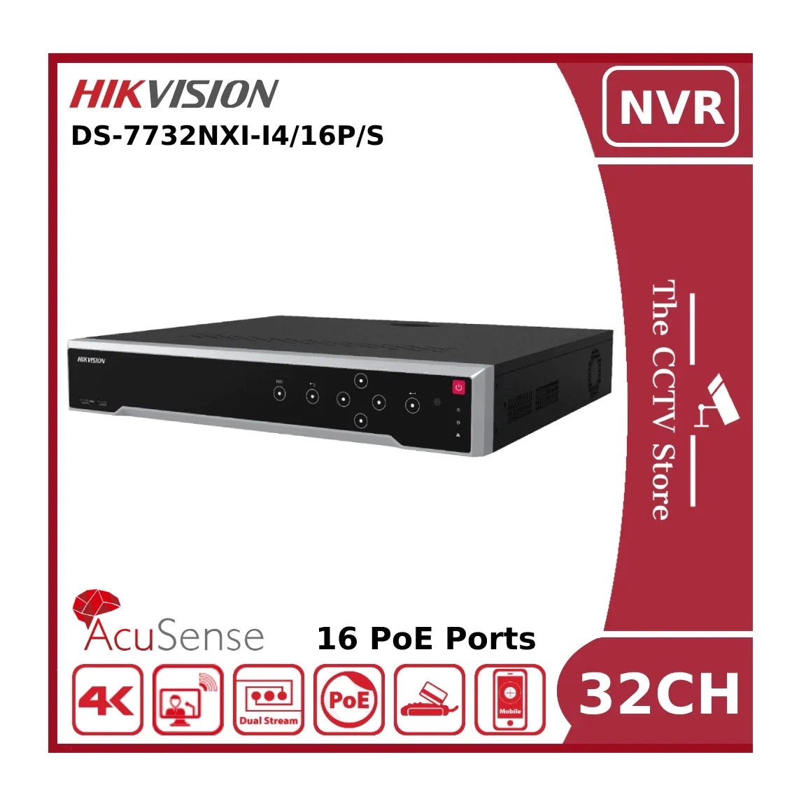 hikvision ds 7732nxi i4/16p/s 32 channel acusense 4k nvr with 16 poe ports & 4 hdd bays offer hikvision ds 7732nxi i4/16p/s 32 channel acusense 4k nvr with 16 poe ports & 4 hdd bays offer
