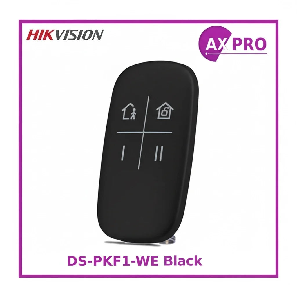 hikvision ds pkf1 we black ax pro wireless keyfob arming/disarming lock/unlock hikvision ds pkf1 we black ax pro wireless keyfob arming/disarming lock/unlock