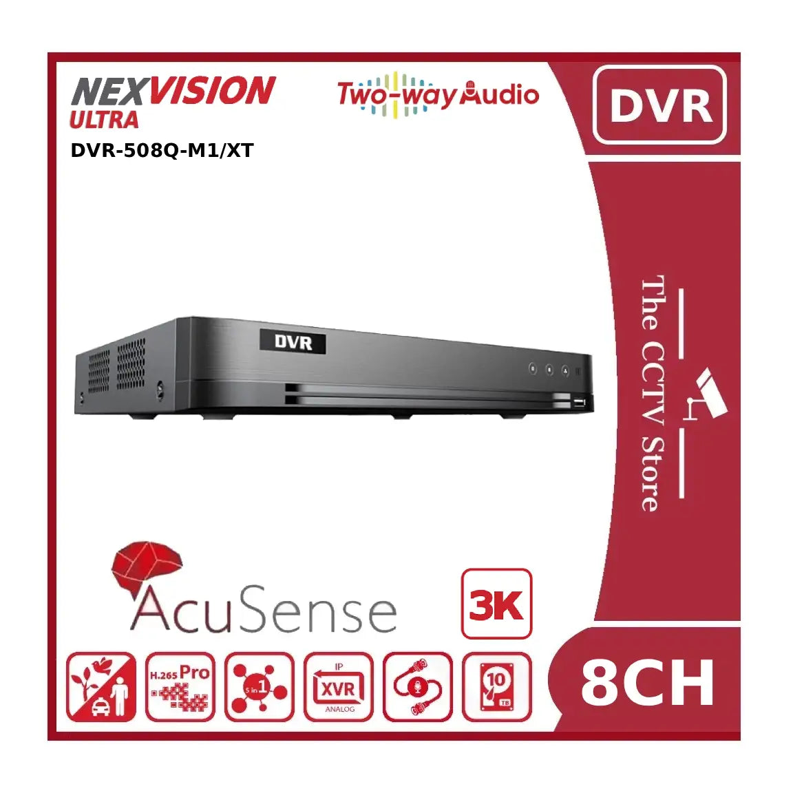nexvision 8ch 3k dvr 508q m1 xt 5mp 3k 8 channel turbo hd 8.0 acusense dvr with facial recognition, perimeter protection & two way audio nexvision 8ch 3k dvr 508q m1 xt 5mp 3k 8 channel turbo hd 8.0 acusense dvr with facial recognition, perimeter protection & two way audio