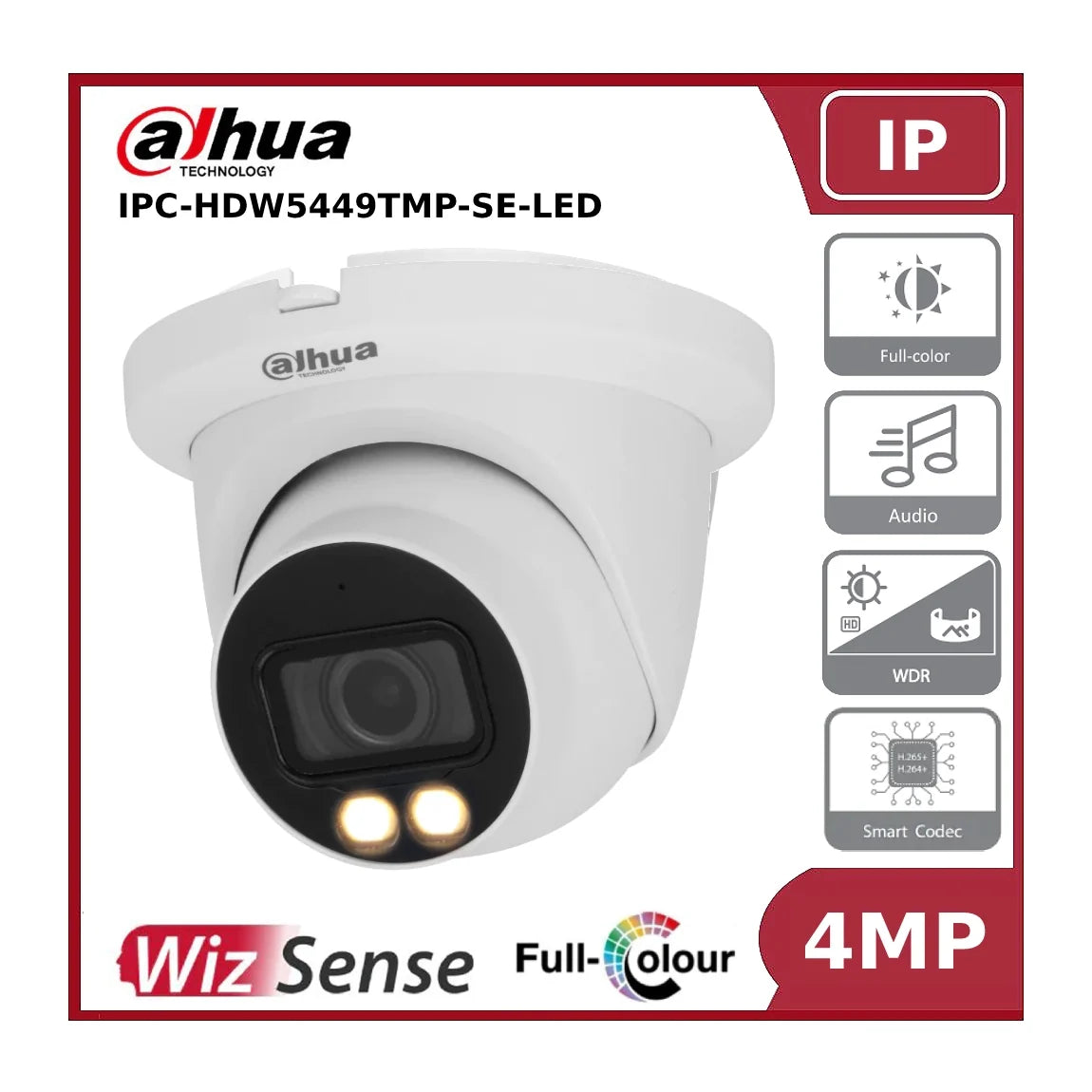 4mp dahua ipc hdw5449tmp se led wizmind ai series full colour ip turret camera white 4mp dahua ipc hdw5449tmp se led wizmind ai series full colour ip turret camera white