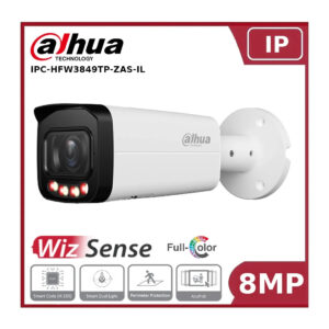 dahua dh ipc hfw3849tp zas il wizsense ip 8mp smart dual light bullet camera, varifocal lens"nr"