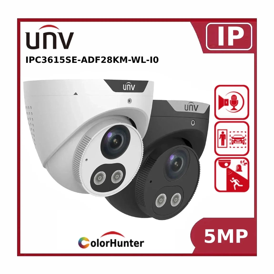 uniview colorhunter 5mp ipc3615se adf28km wl i0 light and audible warning poe ai fixed eyeball ip camera uniview colorhunter 5mp ipc3615se adf28km wl i0 light and audible warning poe ai fixed eyeball ip camera