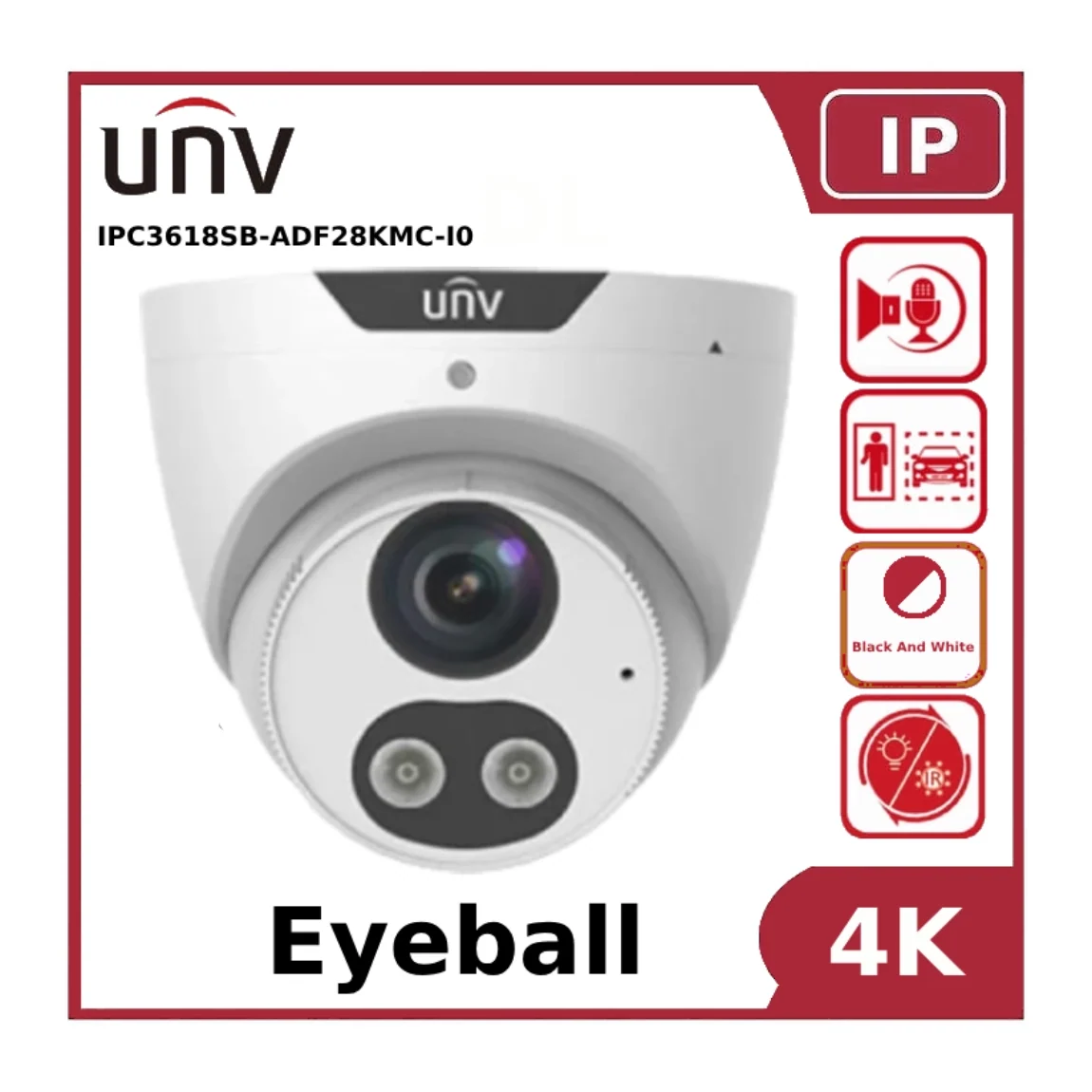 unv ipc3618sb adf28kmc i0 – 8mp tri guard eyeball camera with ai detection and active deterrence unv ipc3618sb adf28kmc i0 – 8mp tri guard eyeball camera with ai detection and active deterrence