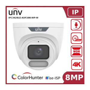 uniview-ipc3628le-adf28k-wp-w-8mp-colorhunter-wise-isp-turret-camera-2-8mm-ip67-poe-white