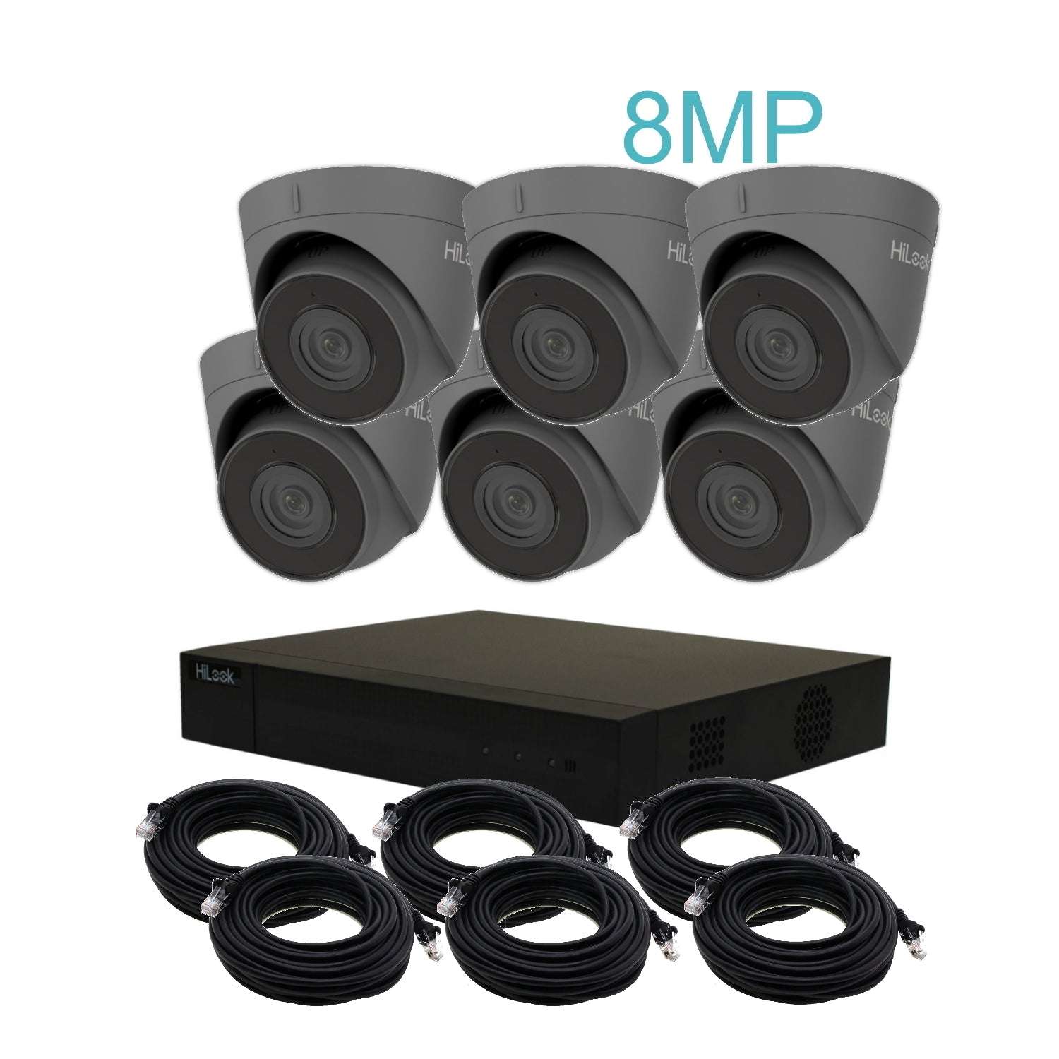 8mp 4k hilook ip poe cctv kit with 6 cameras, 4tb hdd & ready made cables 8mp 4k hilook ip poe cctv kit with 6 cameras, 4tb hdd & ready made cables