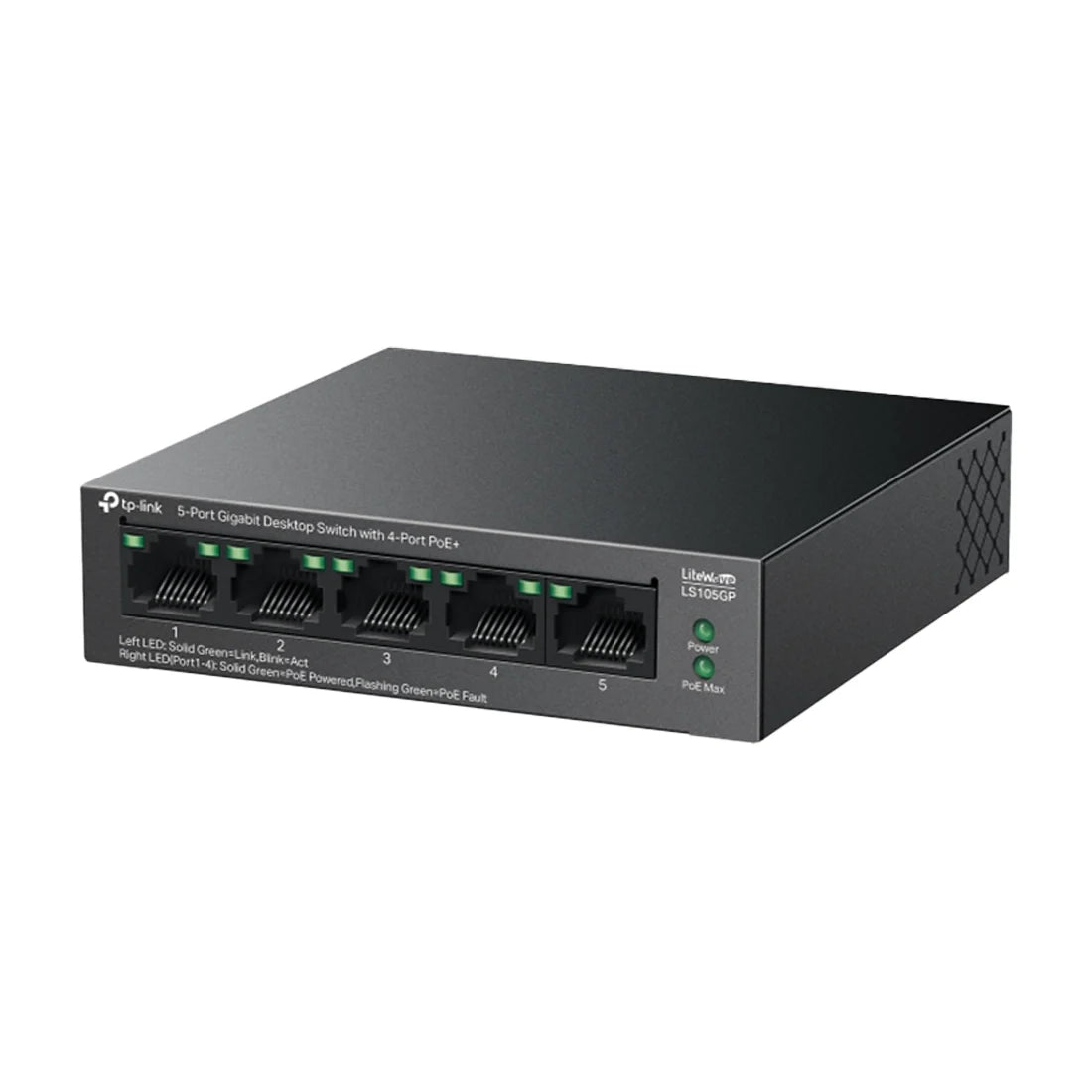 tp link ls105gp litewave 5 port gigabit desktop switch with 4 port poe+ tp link ls105gp litewave 5 port gigabit desktop switch with 4 port poe+